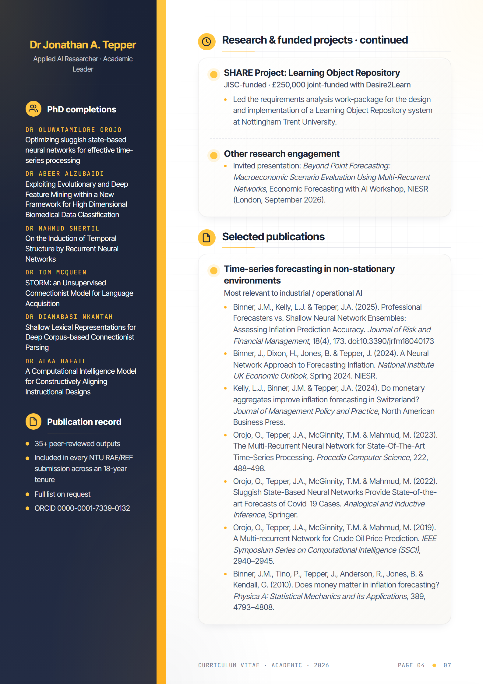 Academic CV — page 4