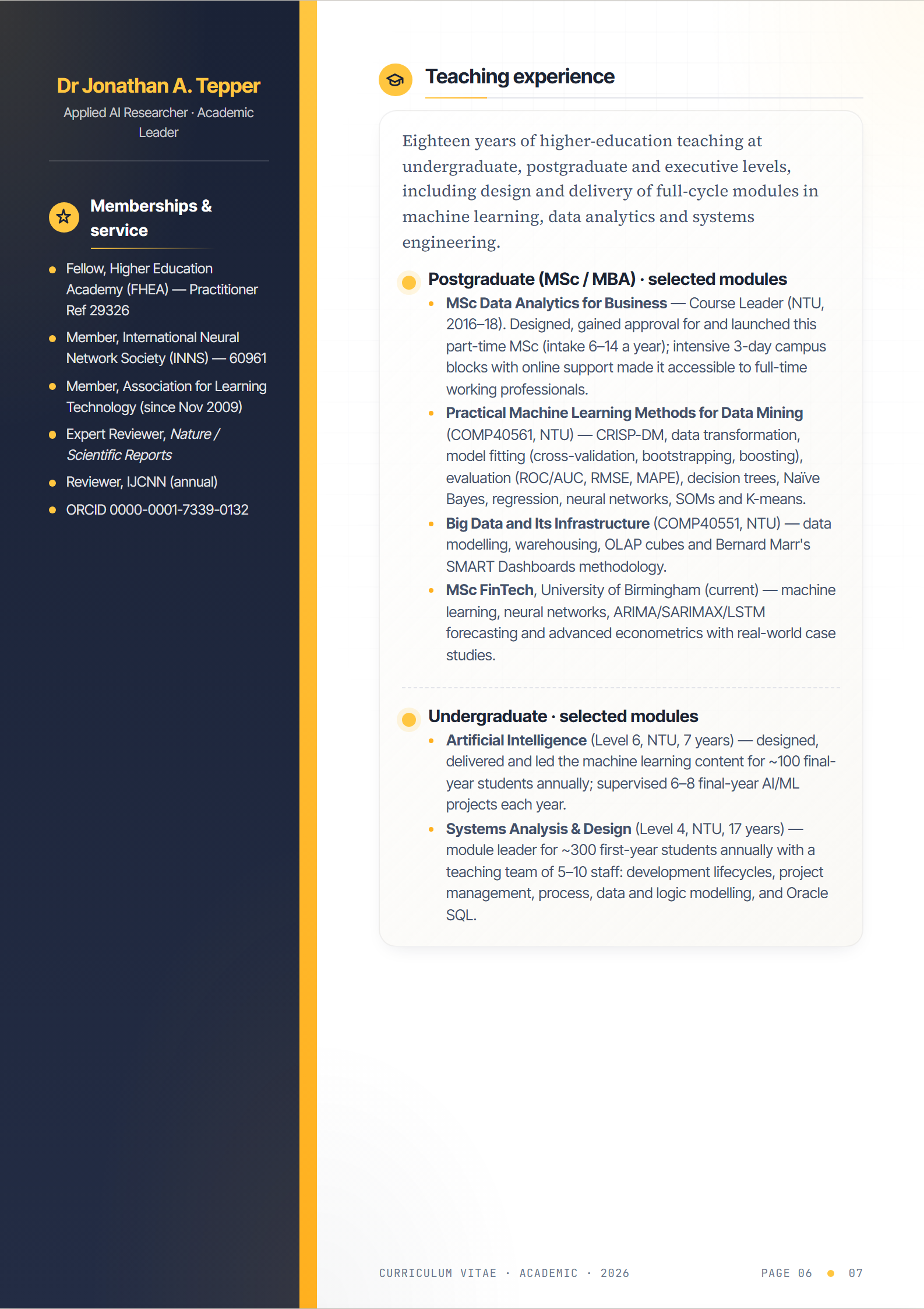 Academic CV — page 6