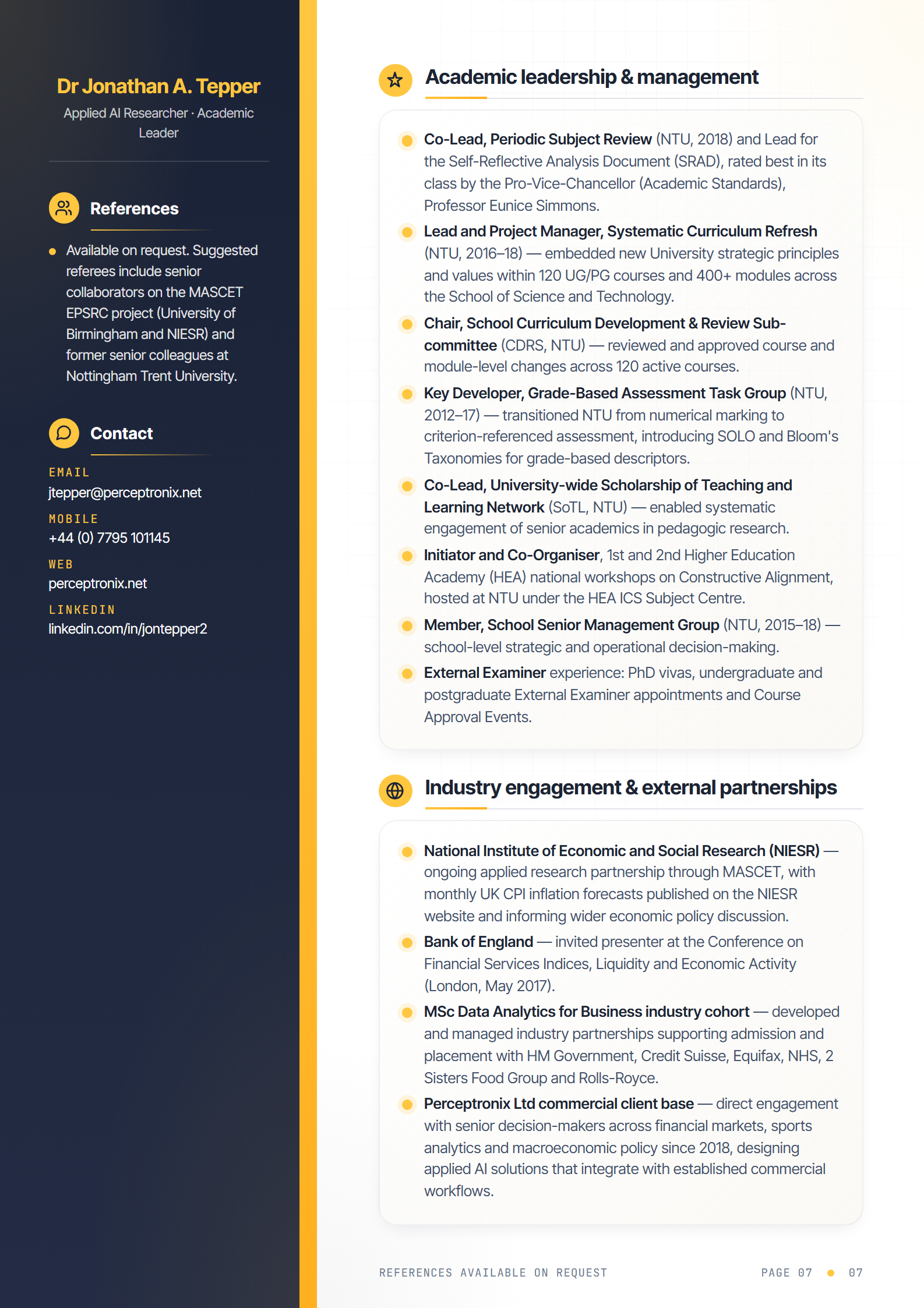 Academic CV — page 7